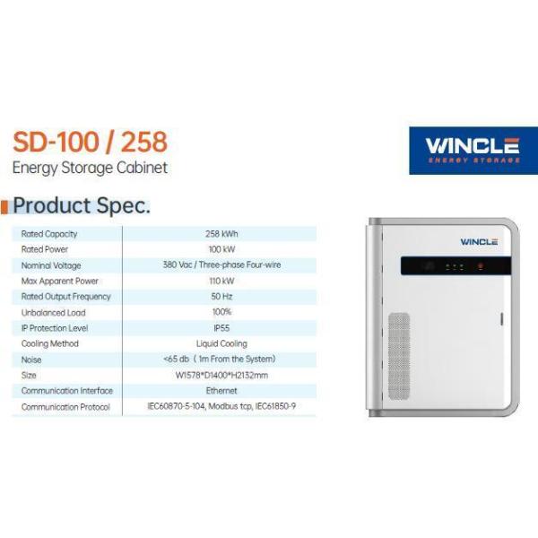 258kwh 100kw LiFePO4 Battery Bess Energy Storage System for Commercial Use