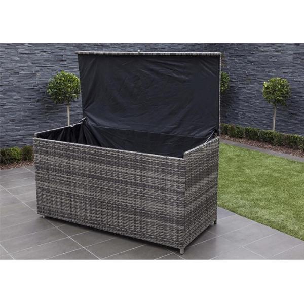 Aluminum Frame Garden Wicker Cushion Storage Box High Density Weaving