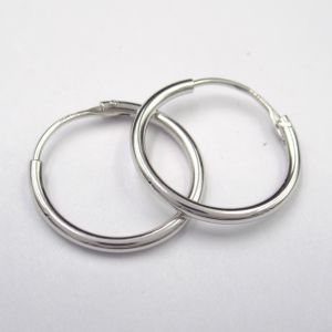 Quality Sterling Silver 925 Rhodium Plated Hoop Earring for sale