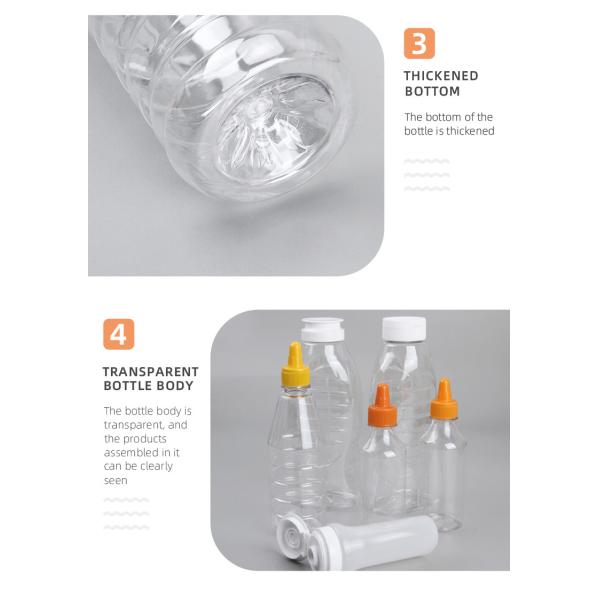 Empty Transparent Honey Ketchup BBQ Sauce Squeeze Bottles Eco Friendly
