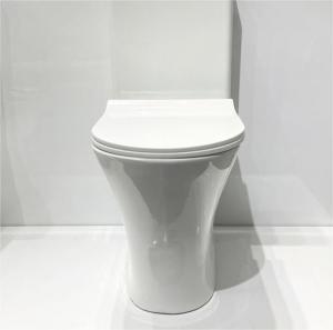 China Modern Ceramic Sanitary Ware Round Rimless Tornado Bathroom Two Piece Toilet on sale