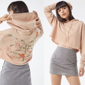 Quality Custom Cropped Hoodies Sweatshirts Embroidered for sale