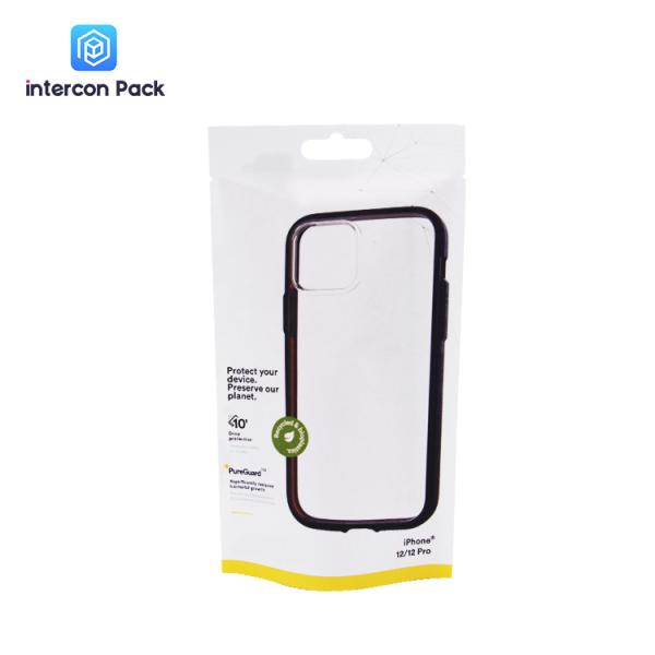 Stand Up Biodegradable Kraft Pouch Three Side Sealing For Mobile Phone Shell