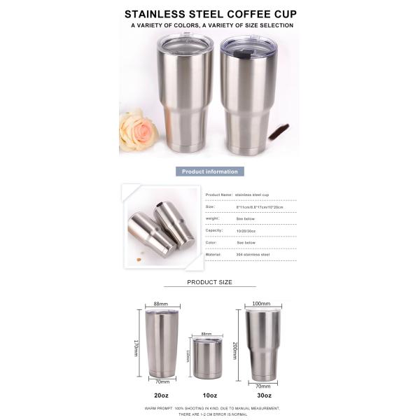 Vacuum Insulated SS304 Travel Tumbler Cup 30oz