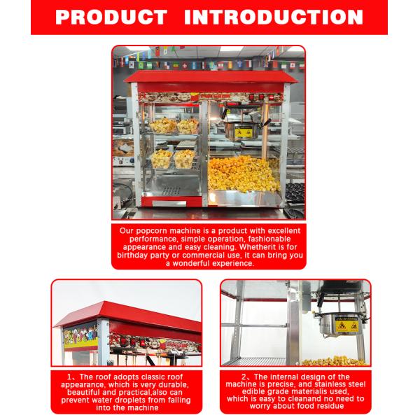 Convenient Outdoor Popcorn Machine with Food Warmer and Private Mold Design