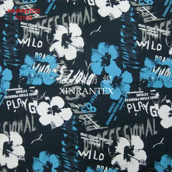 F3103 micro fibre peach skin printing fabric for beach short pant
