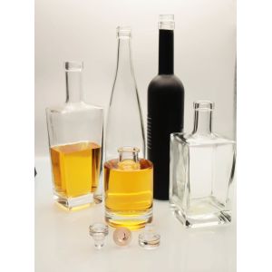 Quality Crystal White Whiskey Vodka Glass Bottle Frosted Decal Painting for sale