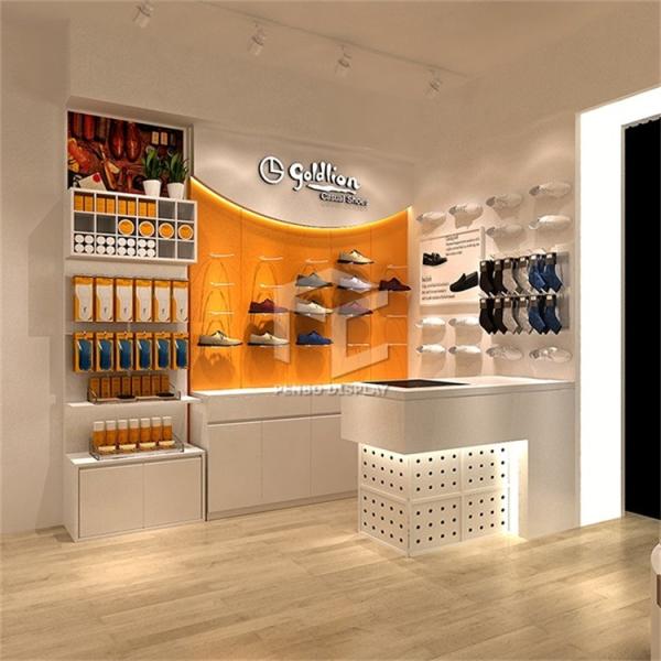 ODM Electroplates Retail Shoe Display Racks Store Wall Shelf