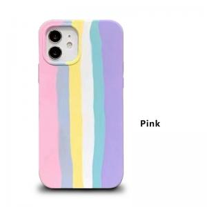 Quality iPhone 13 Liquid Mobile Phone Silicone Cases / Rainbow Color Mobile Cover for sale