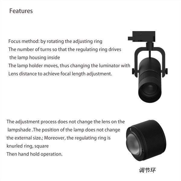 Commercial LED Track Lighting 10W 3000k Color Temperature 60Hz