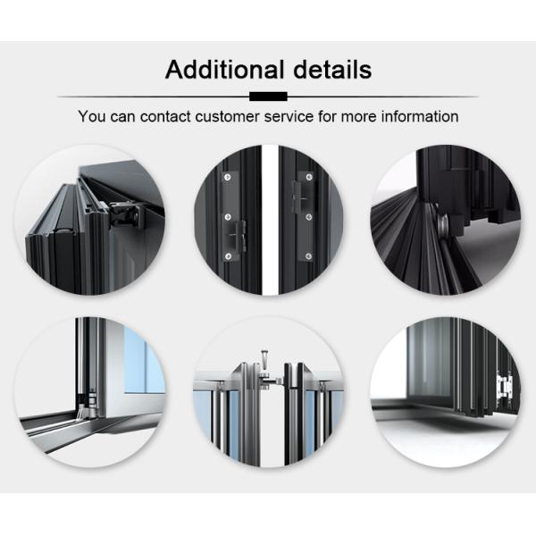 10 Year Warranty Wholesale Exterior Patio Grey Black Folding Aluminum Frame Glass 2+2 Open Bi Fold Door in China