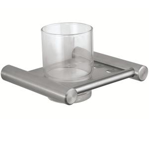 Quality Household Bathroom Tumbler Holders Metal Chrome Wall Mounted Toothbrush Holder for sale