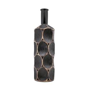 Quality High quality creative bottle shape black luxury Polyresin vase for party table decor for sale