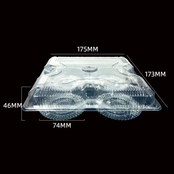 Custom Food Grade PET Clamshell Egg Tart Packaging 2-Pack