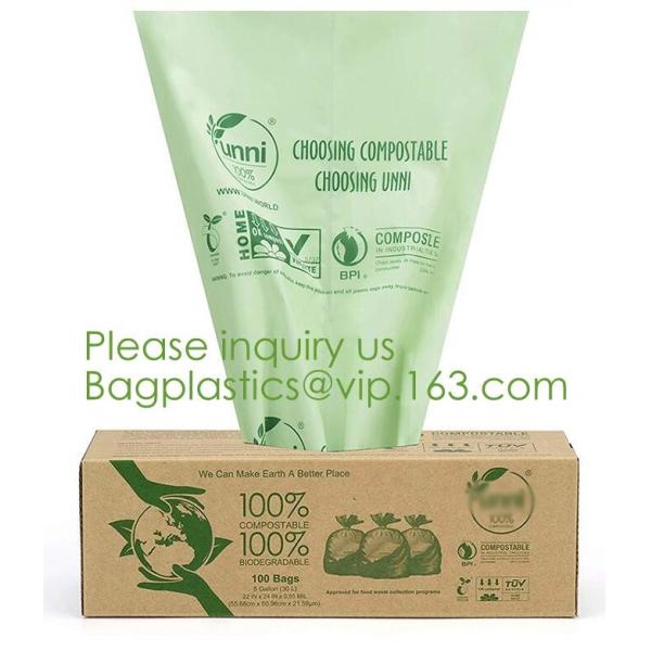 64 Gallon compostable trash bag biodegradable garbage bag, 0.9 Mil, 47"W x 60"H,cornstarch made 100% eco friendly direct