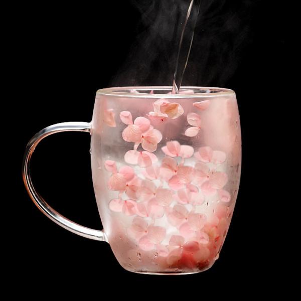 Bulk 350ml Flower Coffee Mugs & Glass Cups | Wholesale Custom Logo Heatproof BPA-Free Business Gifts