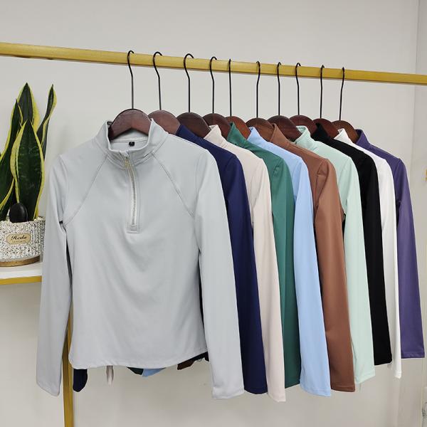 Sweat Wicking Horse Riding Tops Long Riding Base Layer Black Female Zipper Shirts