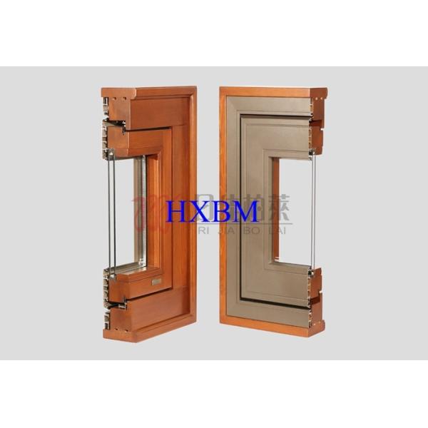Luxury Home Decor Aluminium Clad Wooden Doors With doube glass Good Air Tightness