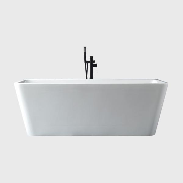 Alkali Free White Acrylic Back To Wall Bathtubs Freestanding Deep Soaking 1400mm