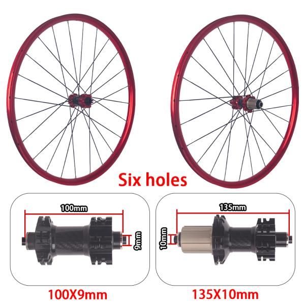 RUJIXU 27.5/29 Inch BMX Mountain Bike Wheelset with 24 Hole Aluminium Alloy Rim Disc Brake Wheelset