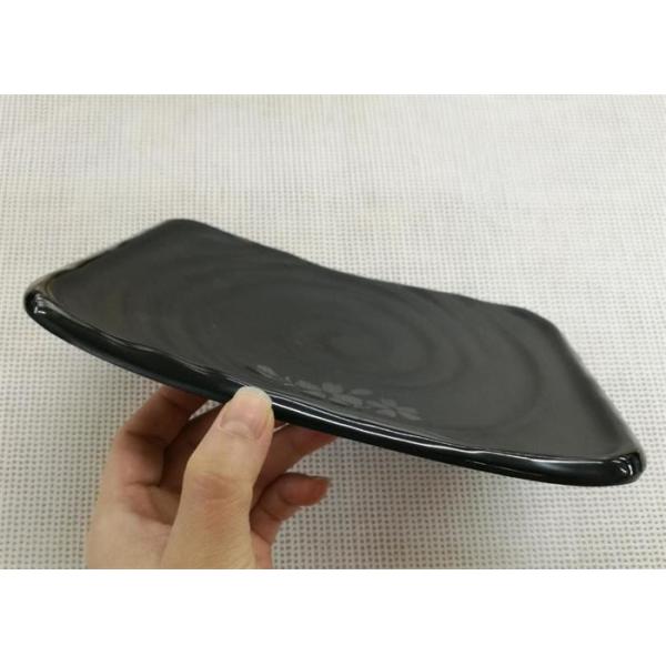 Japanese-style Rectangular Sushi Plate Black Melamine Dinnerware Weight 264g