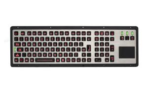 Quality Dynamic IP65 Brushed Steel Ruggedized Keyboard With Touchpad for sale