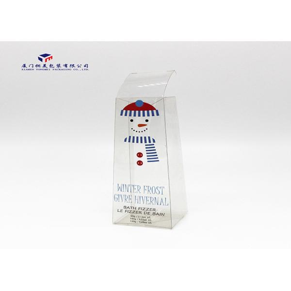 Trapezoid Shape Personalised Clear PET Plastic Box Offset Printing 20.5cm Height