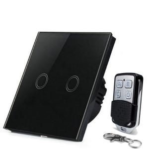 EU Standard Wall Wireless Remote Control Touch Screen Crystal Glass Panel Switch
