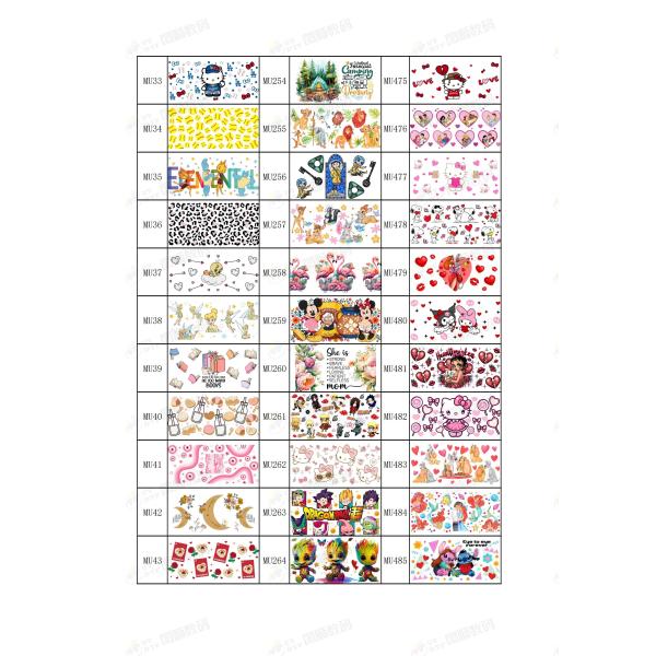 Removable Adhesive Type 0.1mm Custom UV Transfer Stickers UV DTF Decals