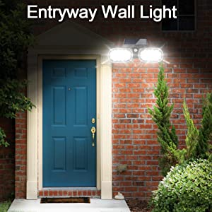 Solar Porch light wireless daylight white motion sensor wall light 