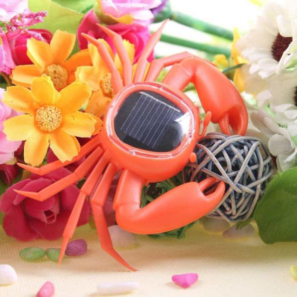 Orange Color Solar Powered Crab Small Solar Toys For Children