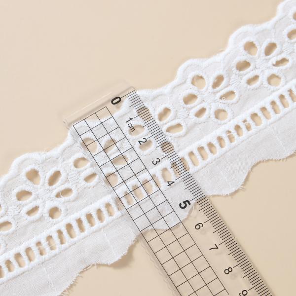 Polyester Embroidery Lace Fabric White Embroidery Lace Trim For Dress