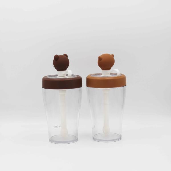 Innovative Plastic Straw Water Bottle Office Lady Juice Drinking