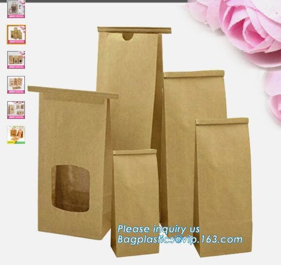 Food Grade Packaging Biodegradable Kraft Paper Rice Paper Bag,1kg 5kg food grade Rice package brown kraft paper packagin