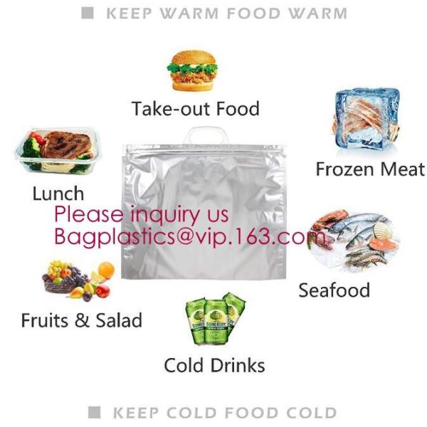 Aluminum Foil Food Use Disposable Cooler Bag Insulated Thermal Bag Organizer Storage Frozen Lunch Bag bagease bagplastic