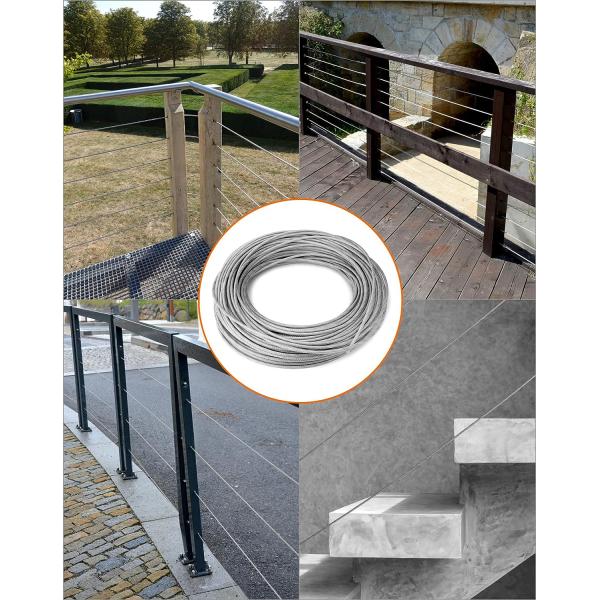 190LBS Breaking Strength 7x7 Vinyl Coated Steel Aircraft Cable Optimized for Outdoor