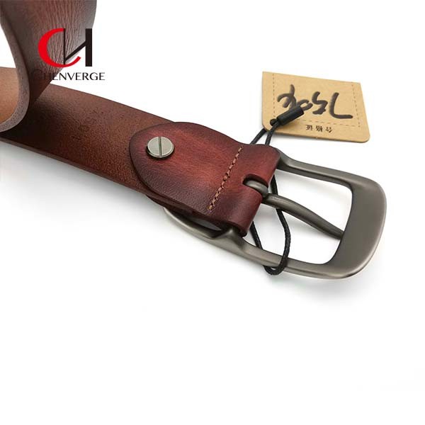 ODM Multicolor Genuine Leather Brown Belt With Pin Buckle Wear Resistant