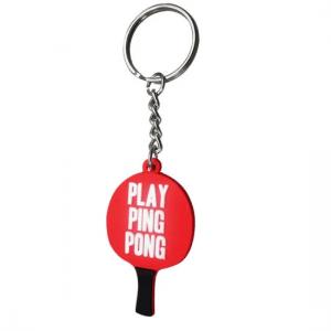 Quality Custom Rubber PVC Keychain Ping Pong Paddle Table Tennis Shape for sale