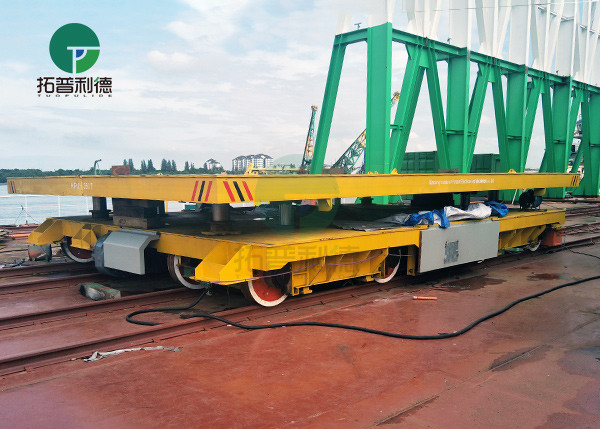 Heavy Load Steel Plate Transport Shipbuilding Rail Transfer Vehicle Matching With Crane