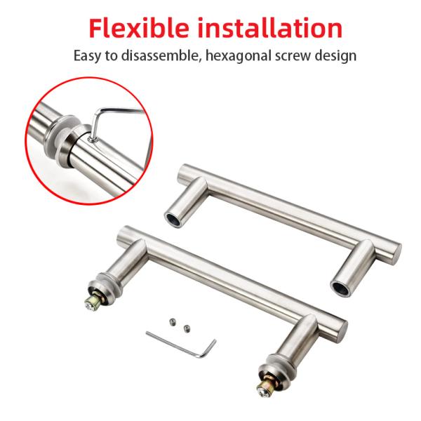 24 inch Double Side H Shape Glass Door Round Ladder Pull Door Handle Door Window Handles