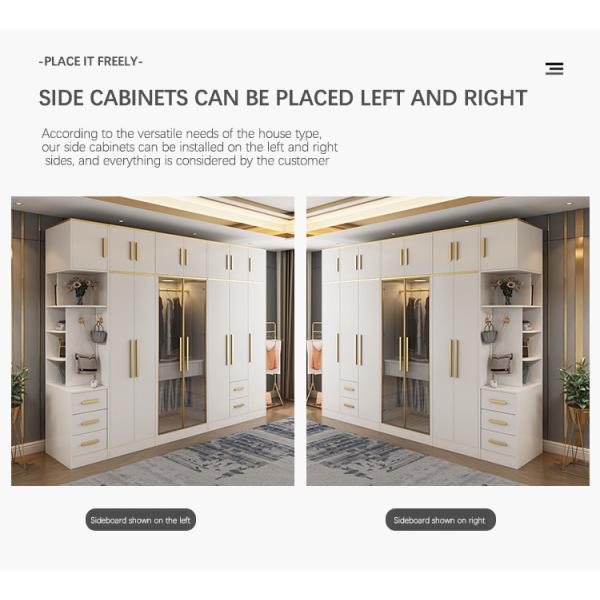 Home Modern Bedroom Furniture MDF Panel Freestanding Wardrobe Cabinet