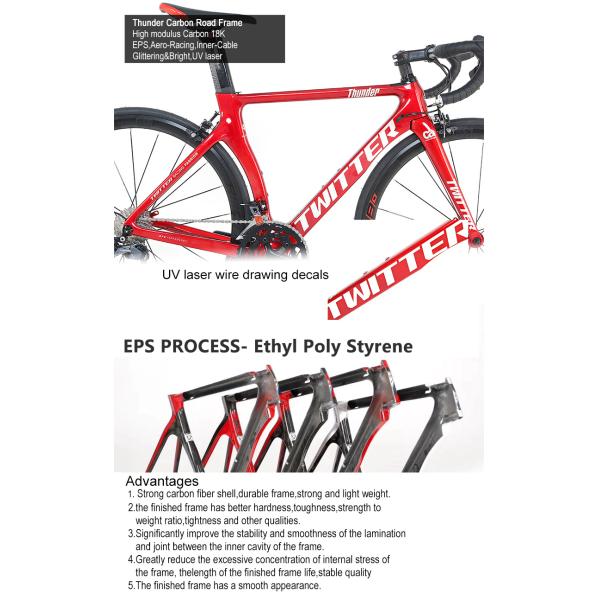 700c Carbon Fiber Frame Twitter Road Bike 22-Speed Racing Bicycle with CE Certification