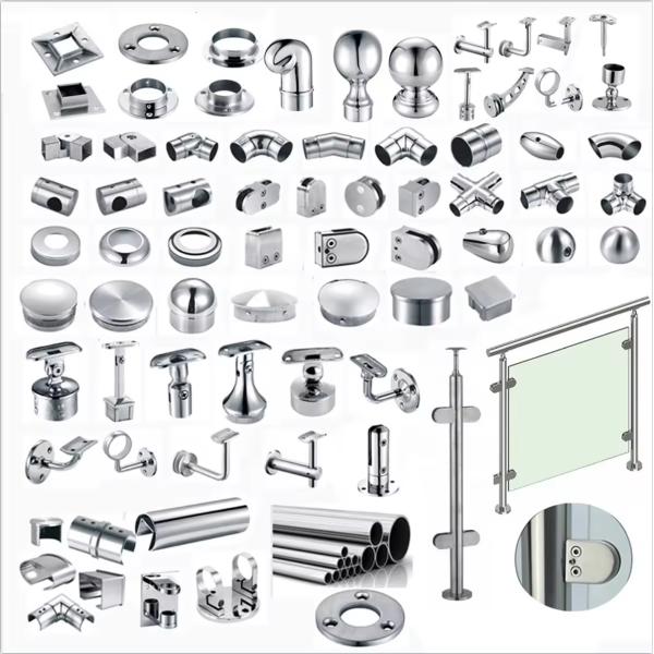 Stainless Steel 304 316 Modern Stair Railing Design Round Tube 90 Degree Handrail Bracket
