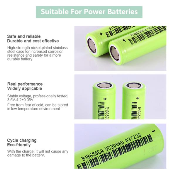 NCM B18650CA Li Ion Cylindrical Rechargeable Battery 3.6V 2250mAh For Toy Car