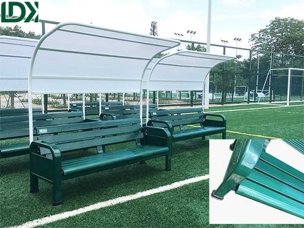 2.15m Aluminum Soccer Pitch Portable Soccer Bench With Tent Player Team Rest Area Equipment