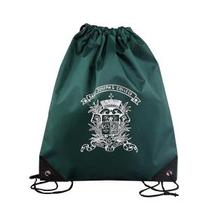 Quality 210D Polyester Woven Packaging Bags Dark Green Single Side Image For Advertising for sale