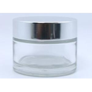 Quality 50ml Transparent Glass Cosmetic Bottles For Facial Cream Packaging for sale