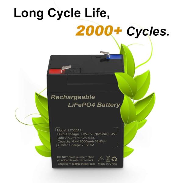 Lithium Iron Phosphate Deep Cycle LiFePO4 Battery Lithium 6V 6Ah 6.4V For Toys UPS