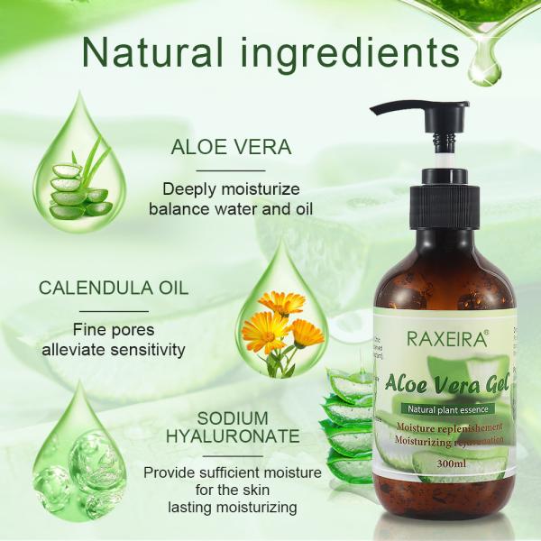 100% Organic Natural Moisturizer Collagen Repairing Perfect Aloe Vera gel for face lucency300ml