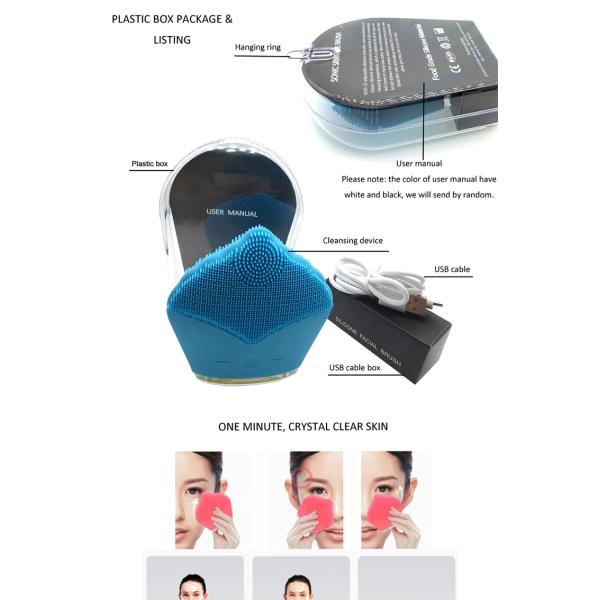 Dermabrasion Vibrating Rechargeable Facial Cleansing Brush DC 3.7 V Power